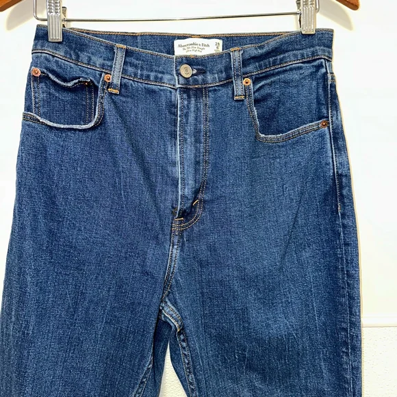 Abercrombie & Fitch Women’s Jeans Size 28 (6) Curve Blue Denim 90s Slim Straight - Picture 5 of 12